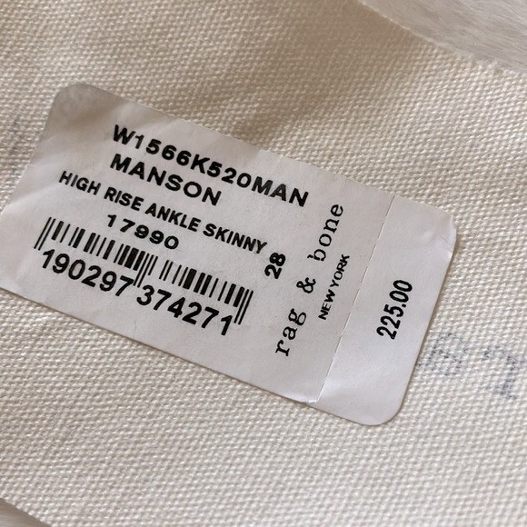 Rag & bone jeans brand new, soft, stretchy, stylish dark wash jeans, high rise - Picture 5 of 11